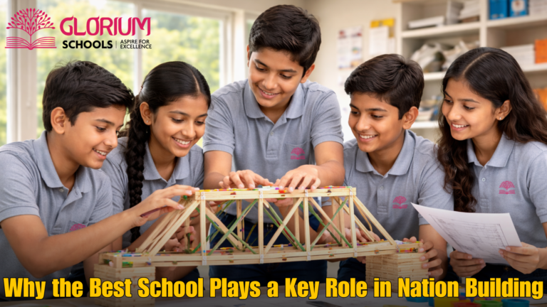 Students engaged in interactive classroom learning, digital education, outdoor activities, yoga sessions, and teacher-guided discussions in a modern CBSE school environment.